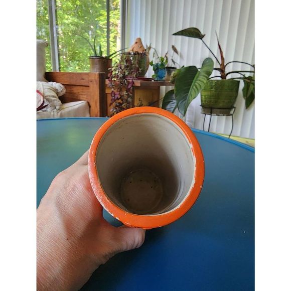 Vintage Retro Orchids Of Hawaii Hula Girl Tiki Vase Japan orange MCM mid century - Picture 4 of 5